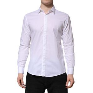 Daniele Alessandrini White Long Sleeves Dress Men's Shirt (Pre-Owned)